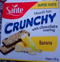 Sante Crunchy Bar With Banana - 6 Bars X 25G