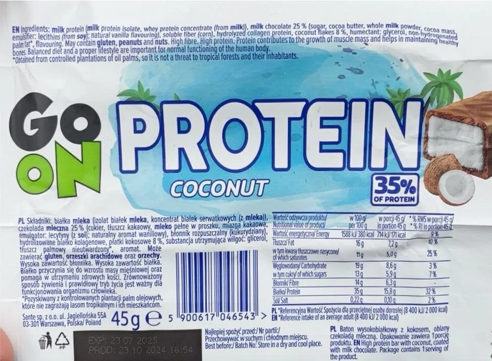 Go On Coconut Protein Bar