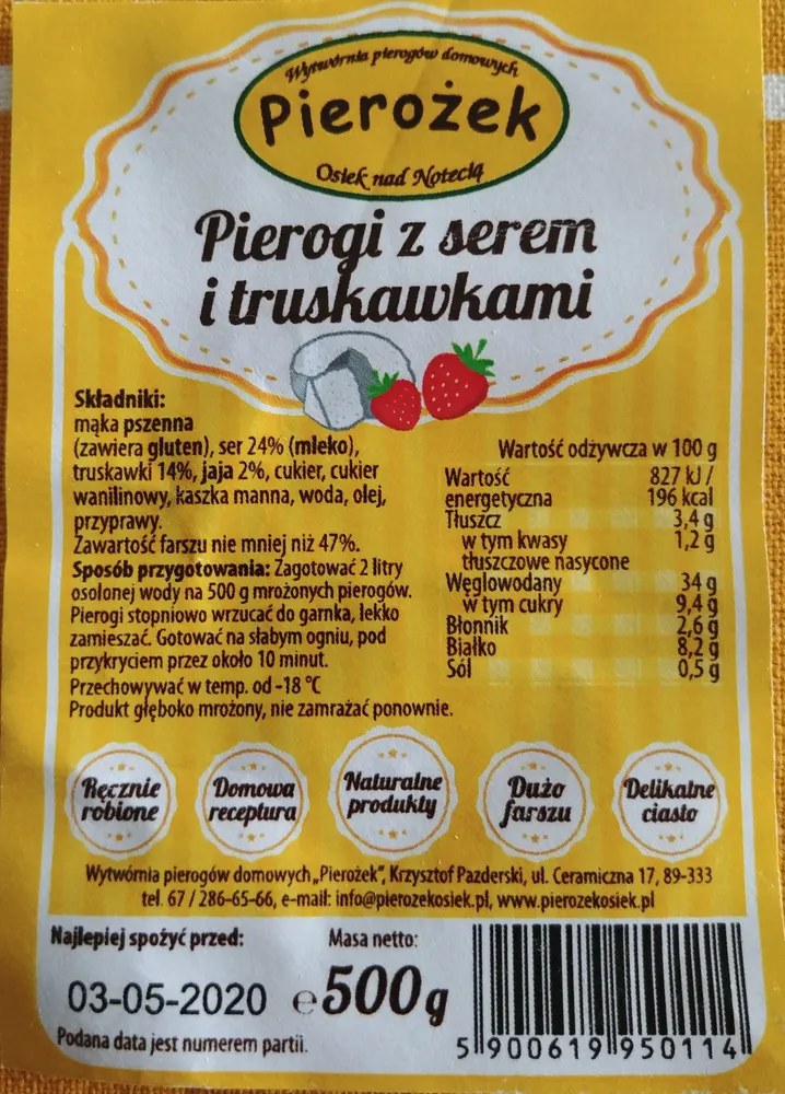 Pierogi z serem i truskawkami