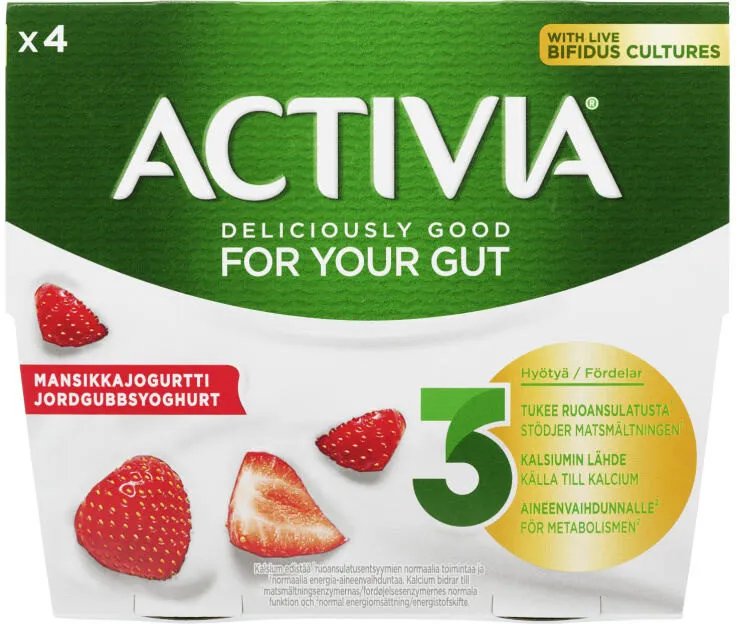 Activia Yoghurt Jordbær 4x125g