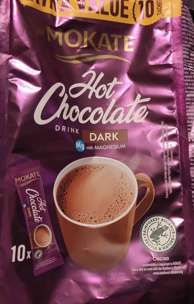 Hot chocolate drink dark with magnesium