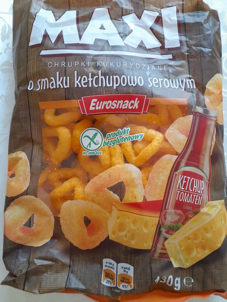 Chrupki kukurydziane o smaku ketchupowo-serowym