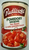 Pomidore krojone bez skórki w sosie pomidorowym.