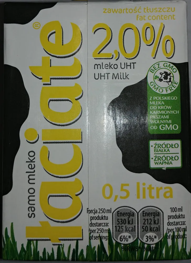 Łaciate Uht Milk 2.0% Fat 0.5 L