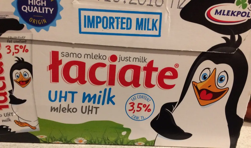 Łaciate mleko uht