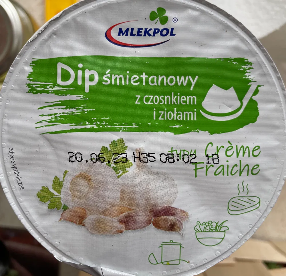 Dip śmietankowy z czosnkiem i ziołami