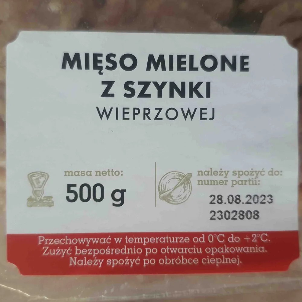 Mięso mielone z szynki wieprzowej