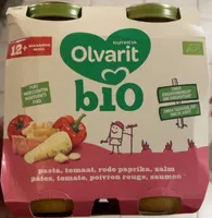 Nutricia Olivarit bio pâtes, tomate, poivron rouge, saumon