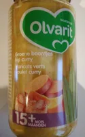 Olvarit haricots verts poulet curry 15m+
