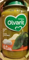 Olvarit épinard poisson blanc riz