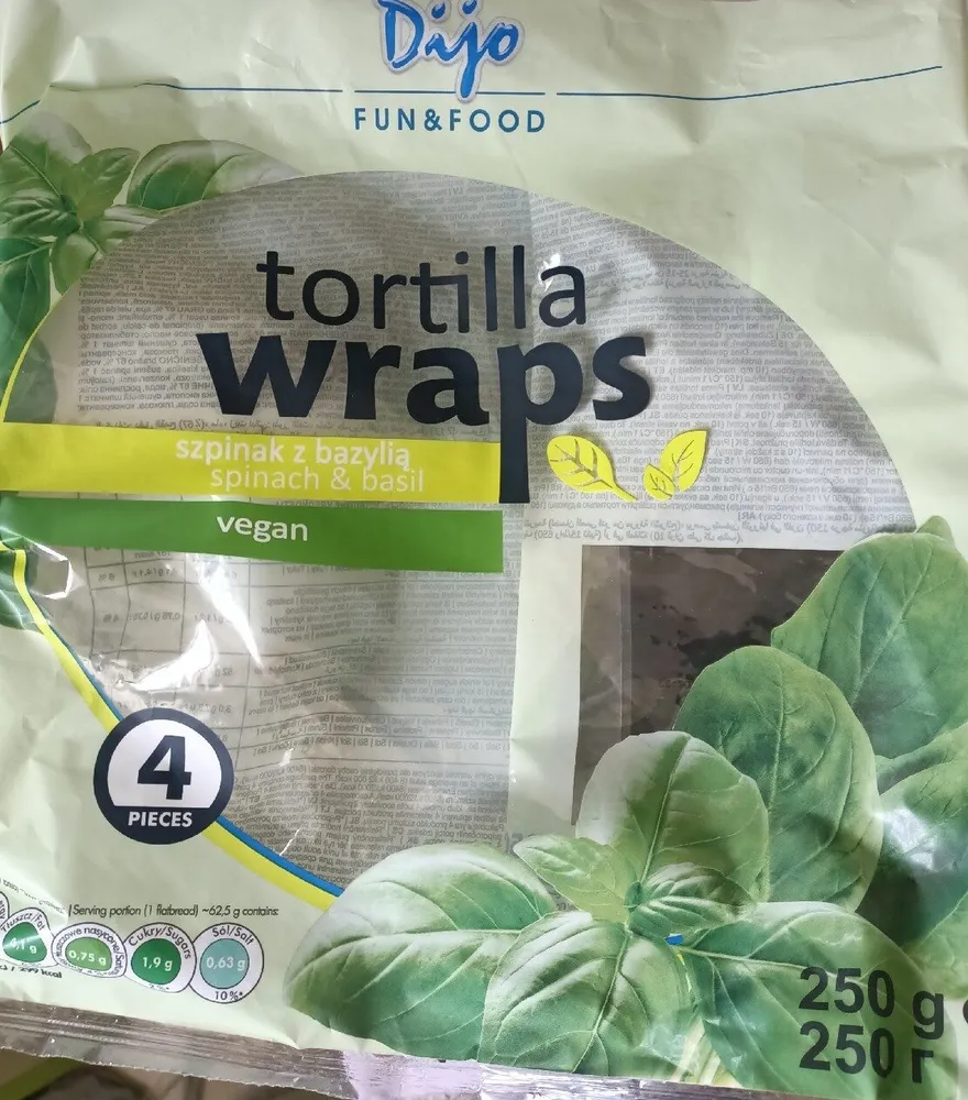 Tortilijos DIJO su špinatais