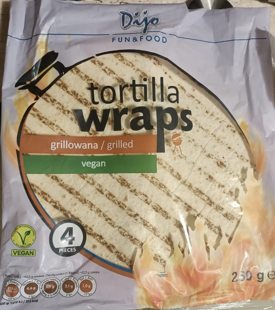 Grilled tortilla wraps