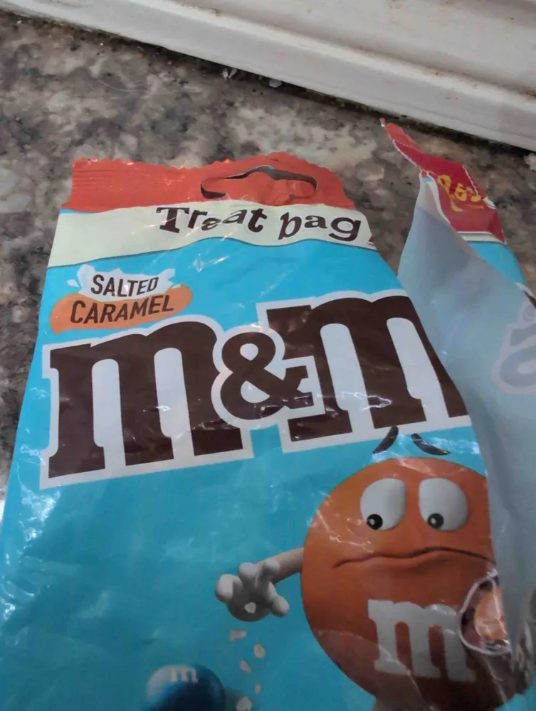Treat bag $7.69 SALTED CARAMEL m&m wwwy 1/2 702kJ