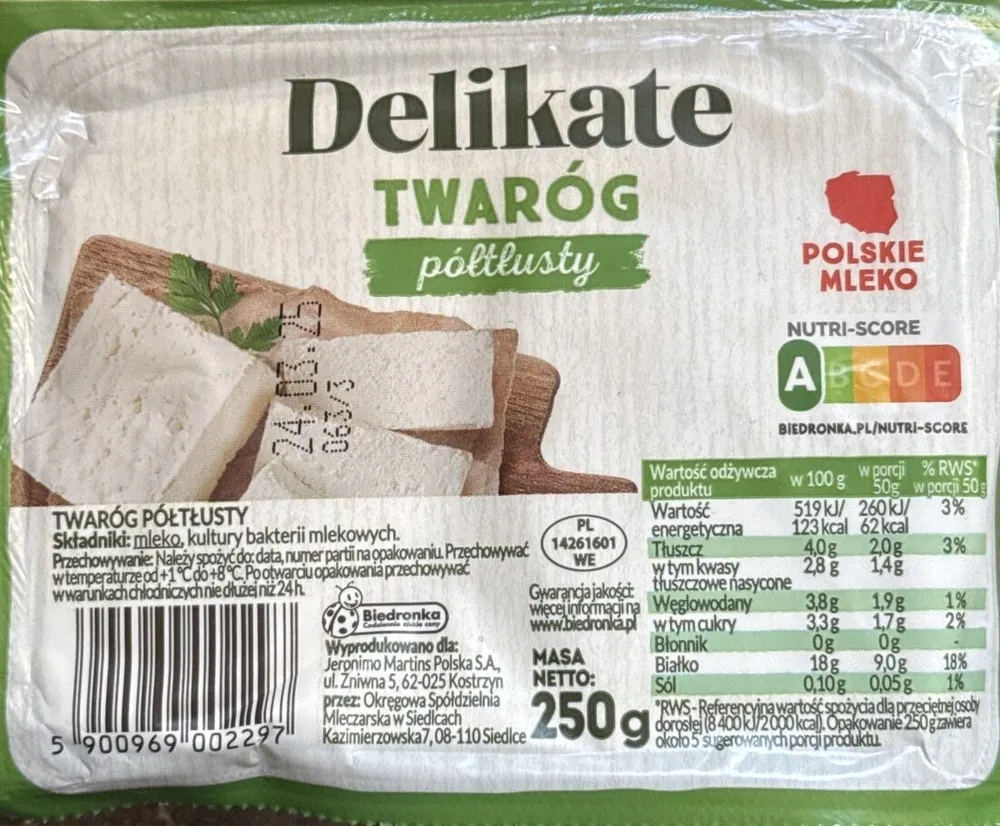 Twaróg Półtłusty