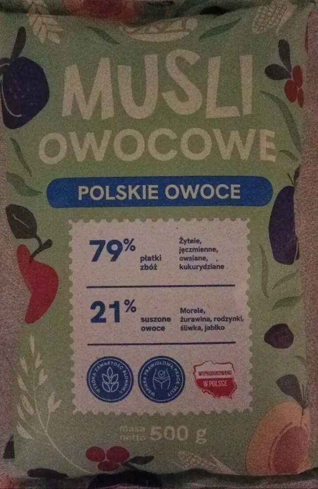 Musli owocowe: polskie owoce