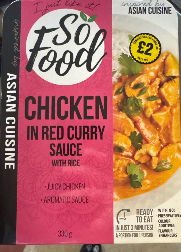 Chicken in Red Curry Sauce with Rice