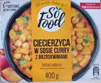 Ciecierzyca w sosie curry z brzoskwiniami