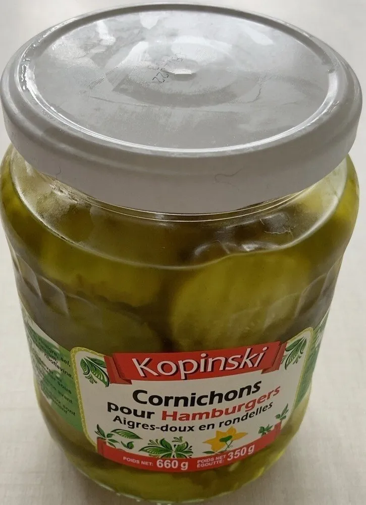 Cornichons pour hamburgers