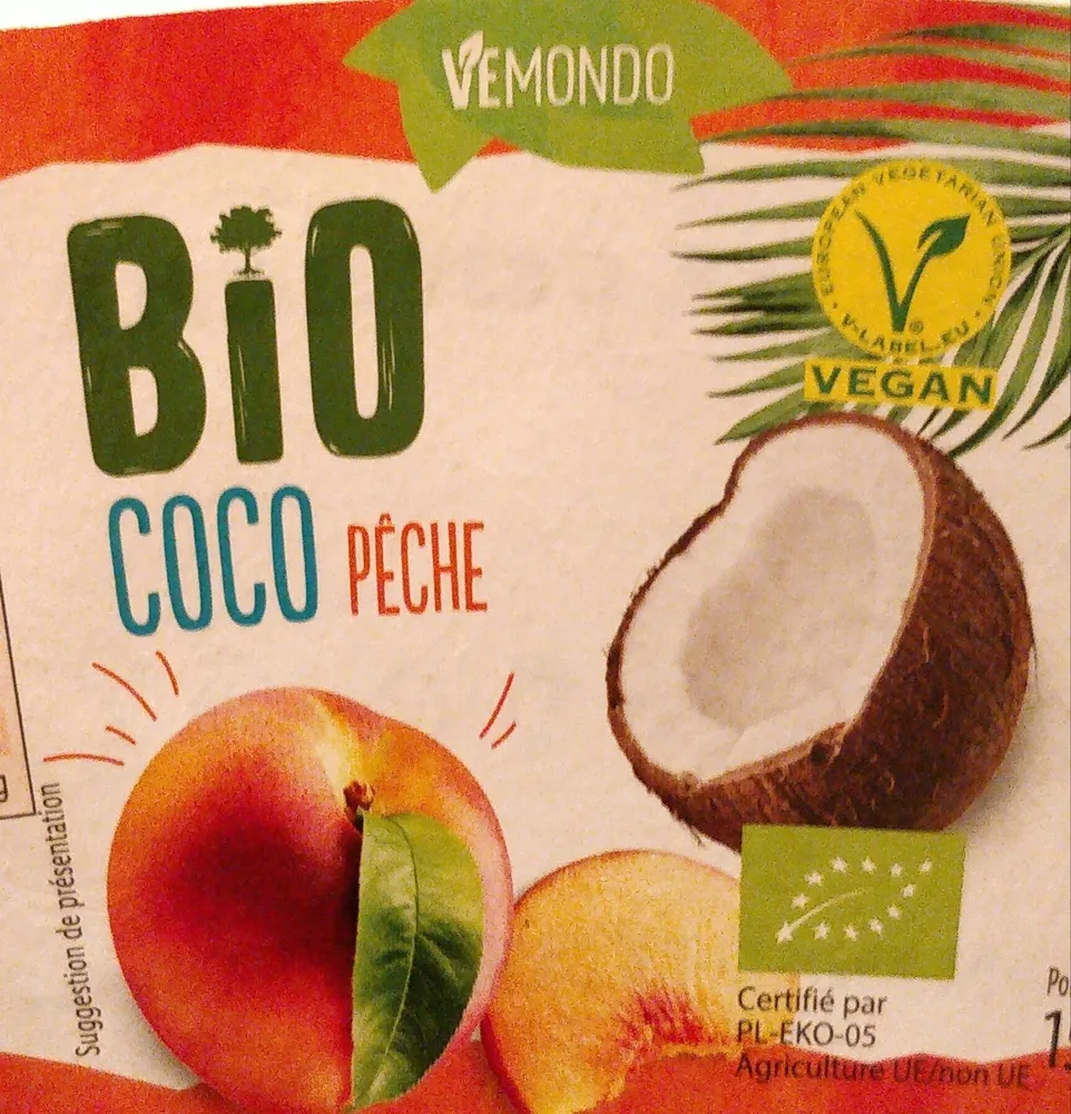Pêche, à base de coco