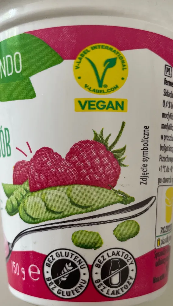 Raspberry plant based yoghurt