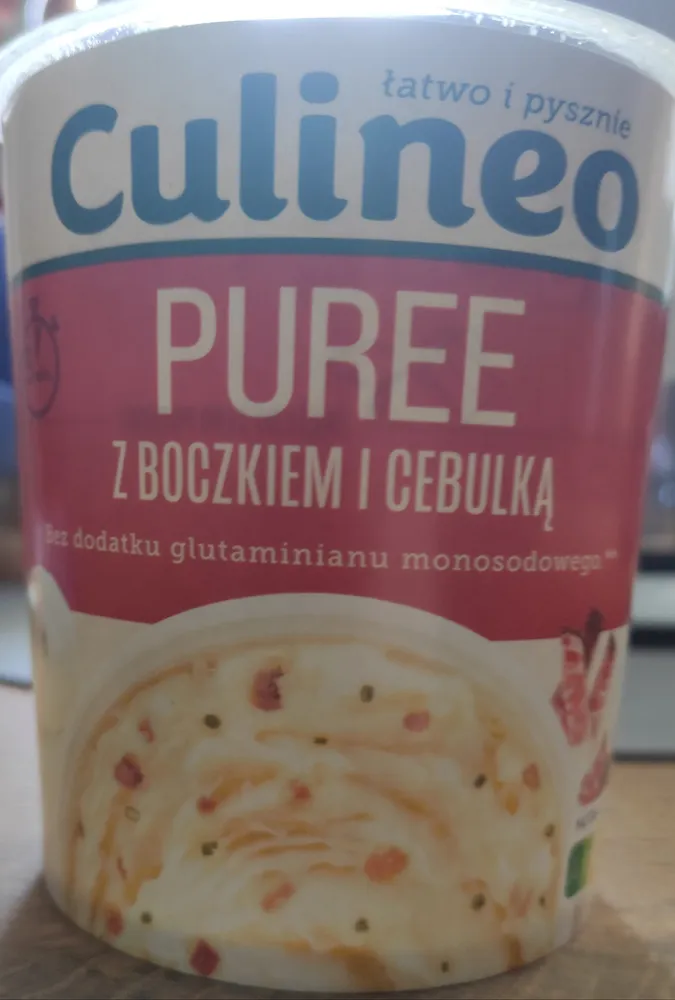 Puree z boczkiem i cebulką