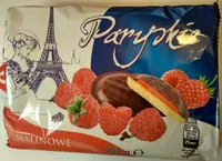Biszkopty z galaretką malinową w czekoladzie
