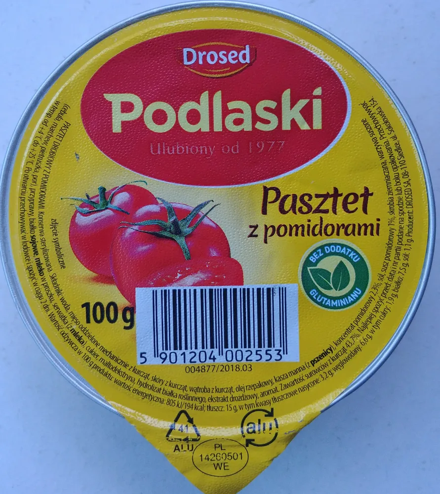 Pasztet drobiowy z pomidorami