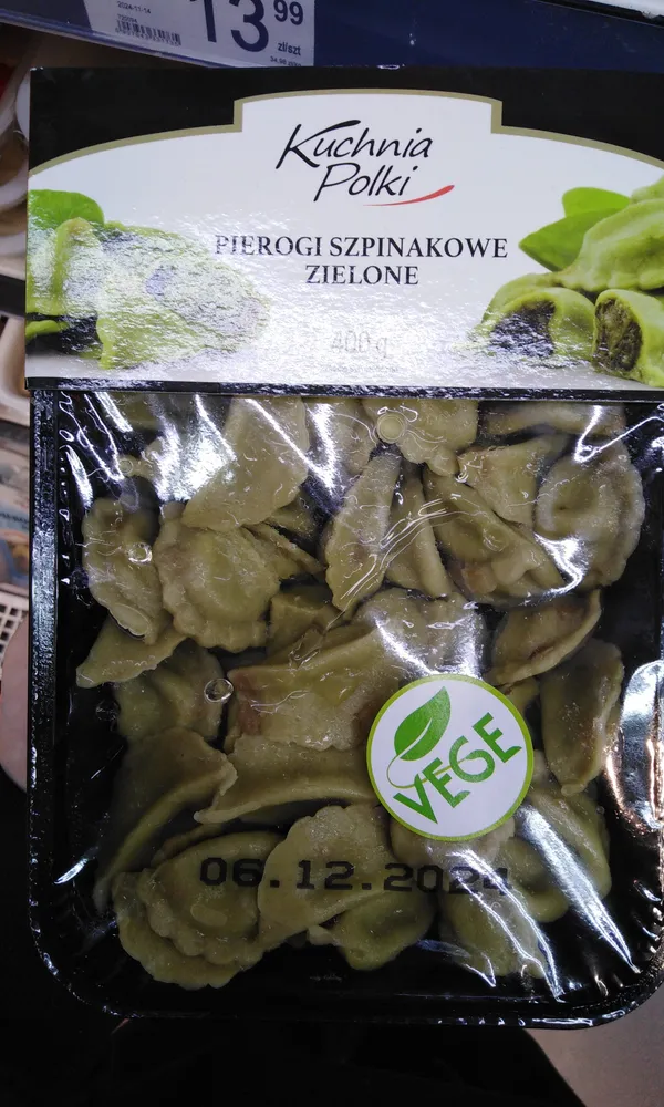 Pierogi Szpinakowe Zielone