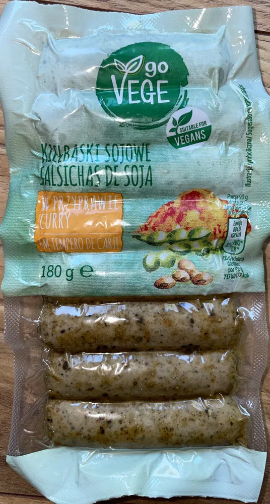 Kiełbaski sojowe w przyprawie curry