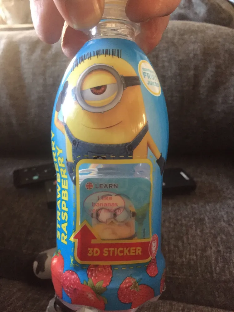 Juice Drink Minions, Strawberry - Raspberry, 20%, 350 ML, Pet