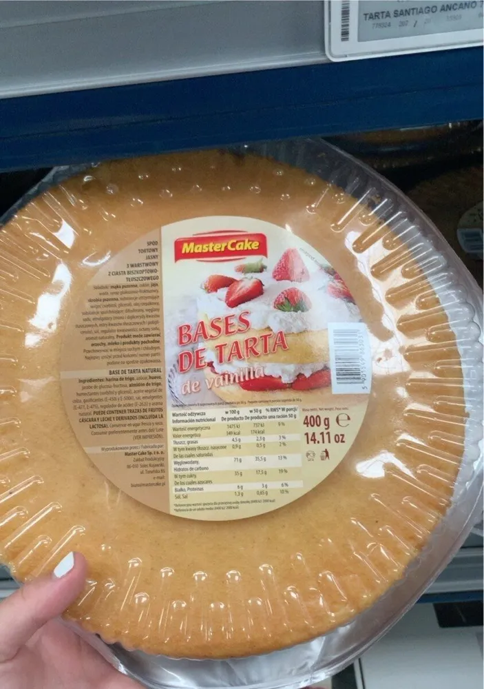 Bases de tarta vainilla