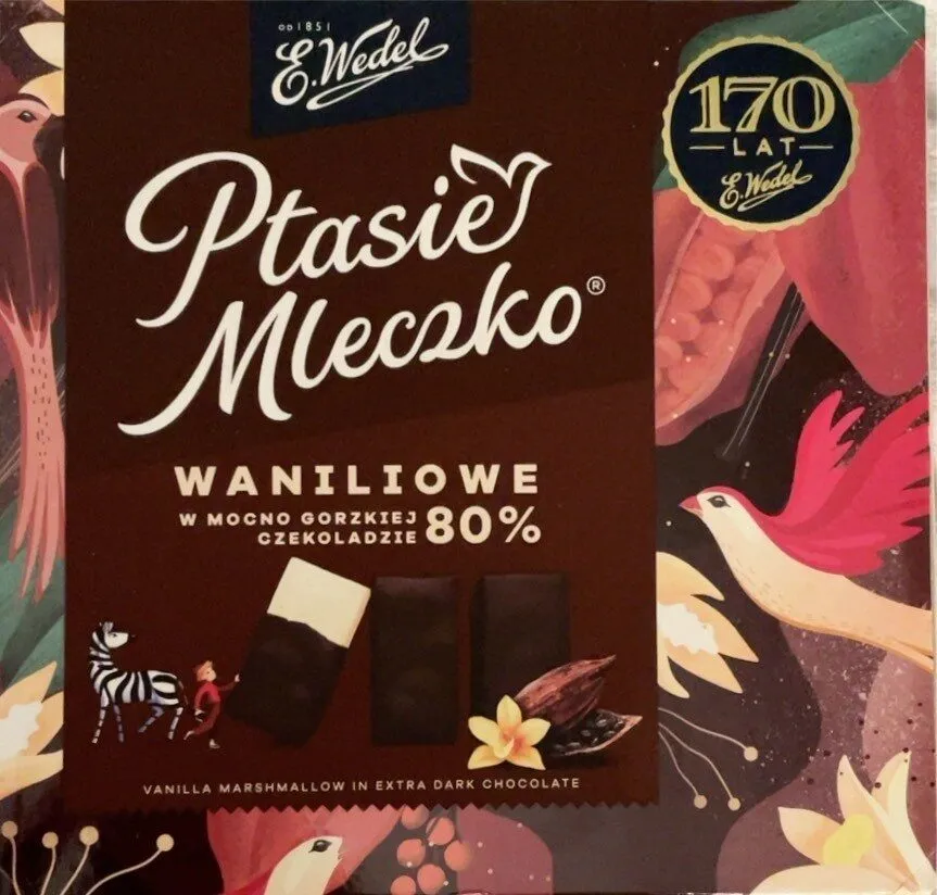 Ptasie Mleczko waniliowe w mocno gorzkiej czekoladzie 80%