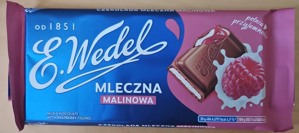Wedel mleczna malinowa