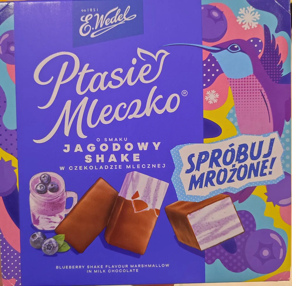 Ptasie Mleczko Jagodowy shake w czekolazie mlecznej