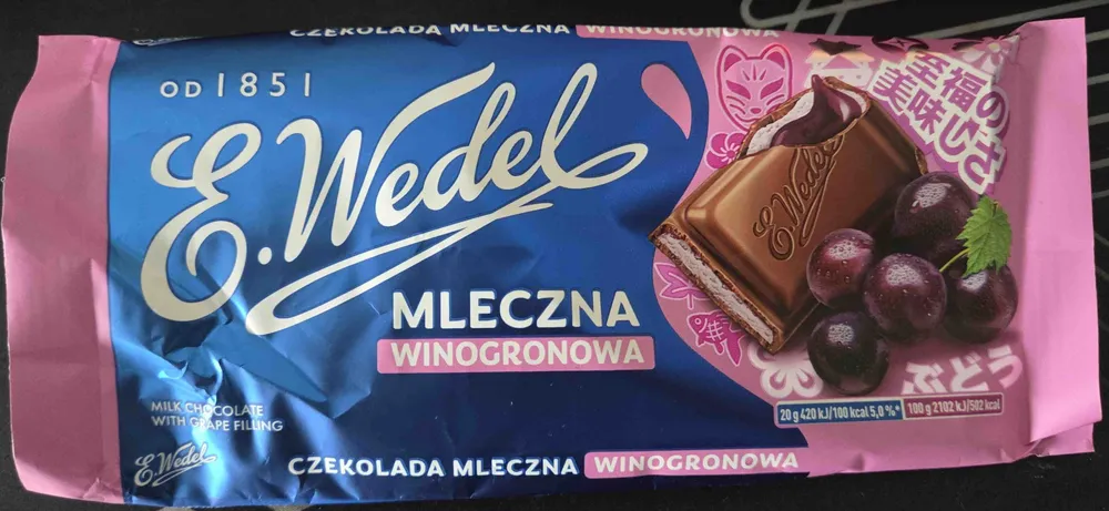 Czekolada mleczna winogronowa