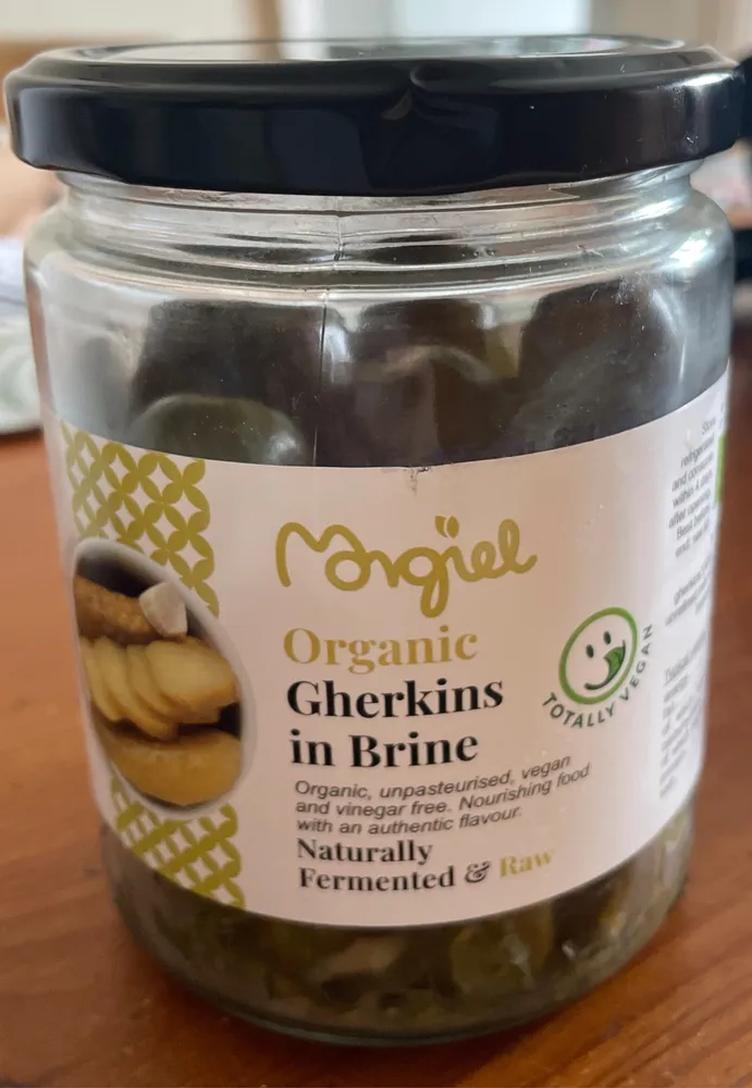 organic gherkins in brine