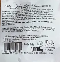 Emince de filet de poulet halal cuit tikka surgele