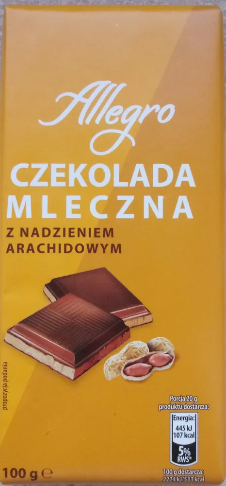 Czekolada mleczna z nadzieniem archaidowym