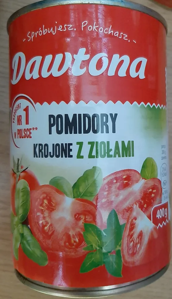 Pomidory skrojone z ziołami
