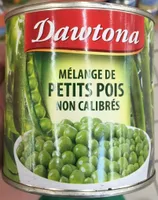 Mélange de petits pois non calibrés