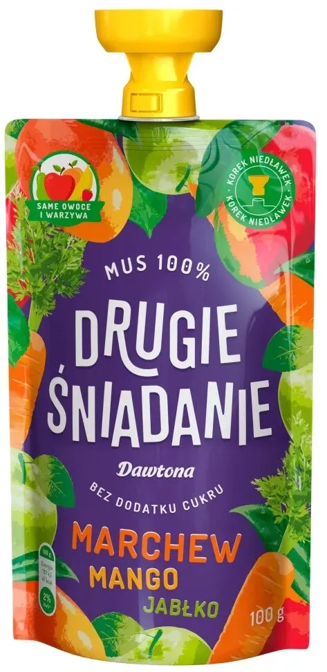 Mus 100% Drugie Śniadanie Marchew Mango Jabłko