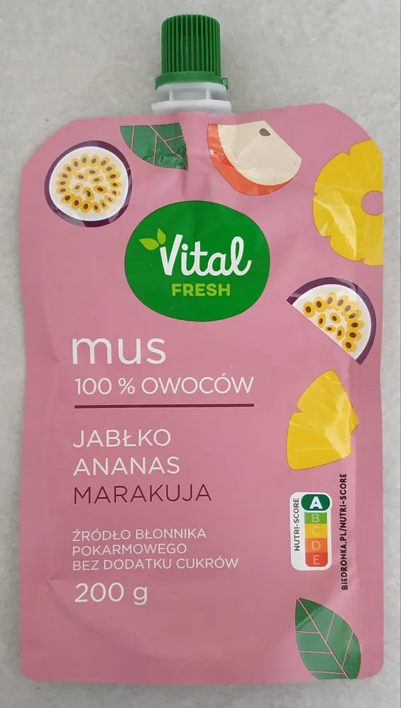 Mus 100% owoców jabłko ananas marakuja