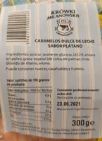 Caramelos de dulce de leche sabor plátano
