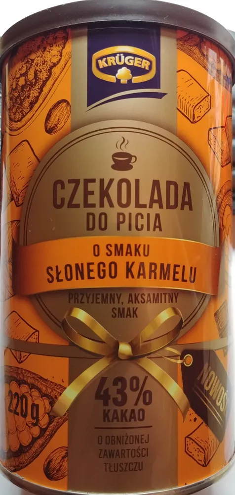 Czekolada do picia o smaku słonego karmelu.