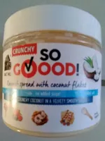 Coconut spread with coconut flakes