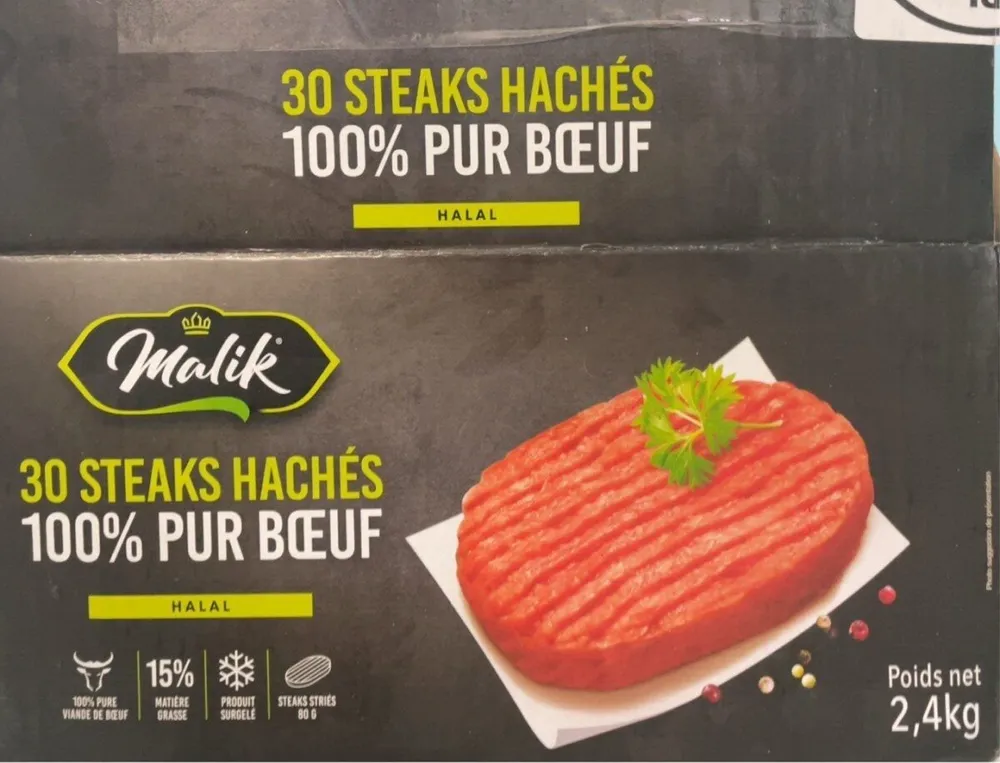 30 STEAKS HACHÉS 100% PUR BOEUF 15%