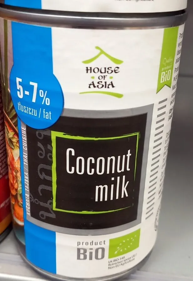 Coconut milk 5–7% fat