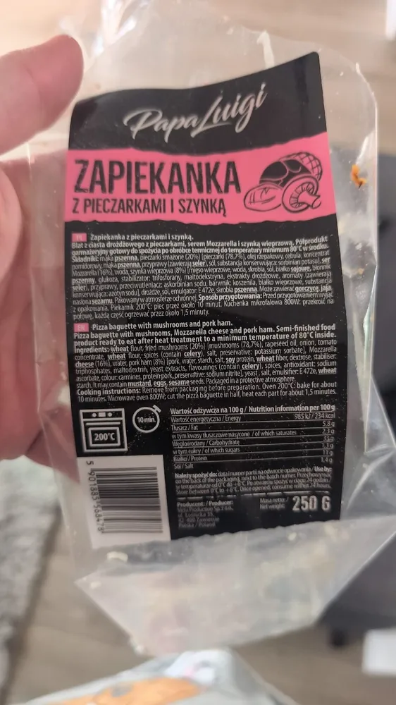 Zapiekanka Z Pieczarkami I Szynką