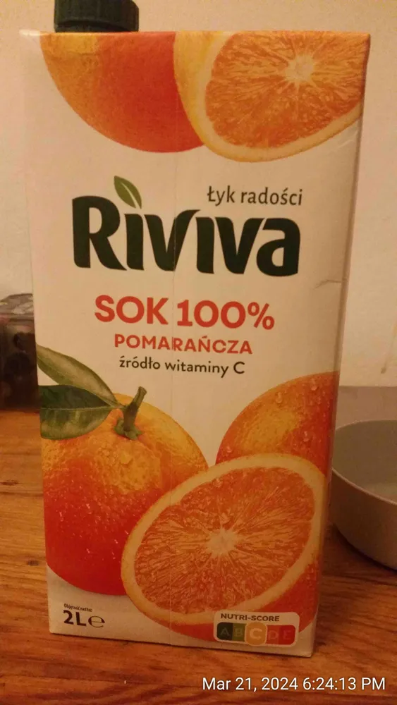 Sok 100% pomarańcza