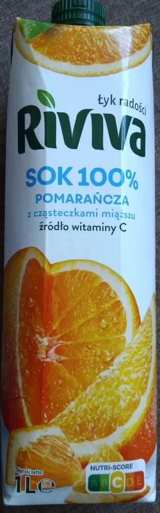 Sok 100% pomarańcza z cząsteczkami miąższu